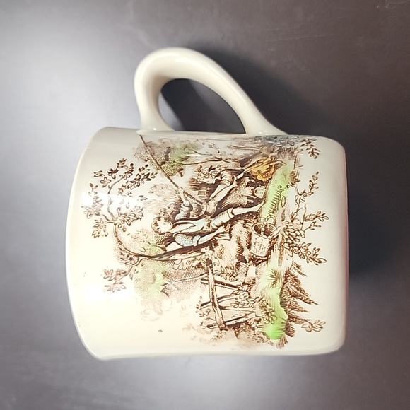 Johnson Bros Pastorale Toile de Jouy Mug, Brown multi colored, boy fishing - Picture 1 of 6